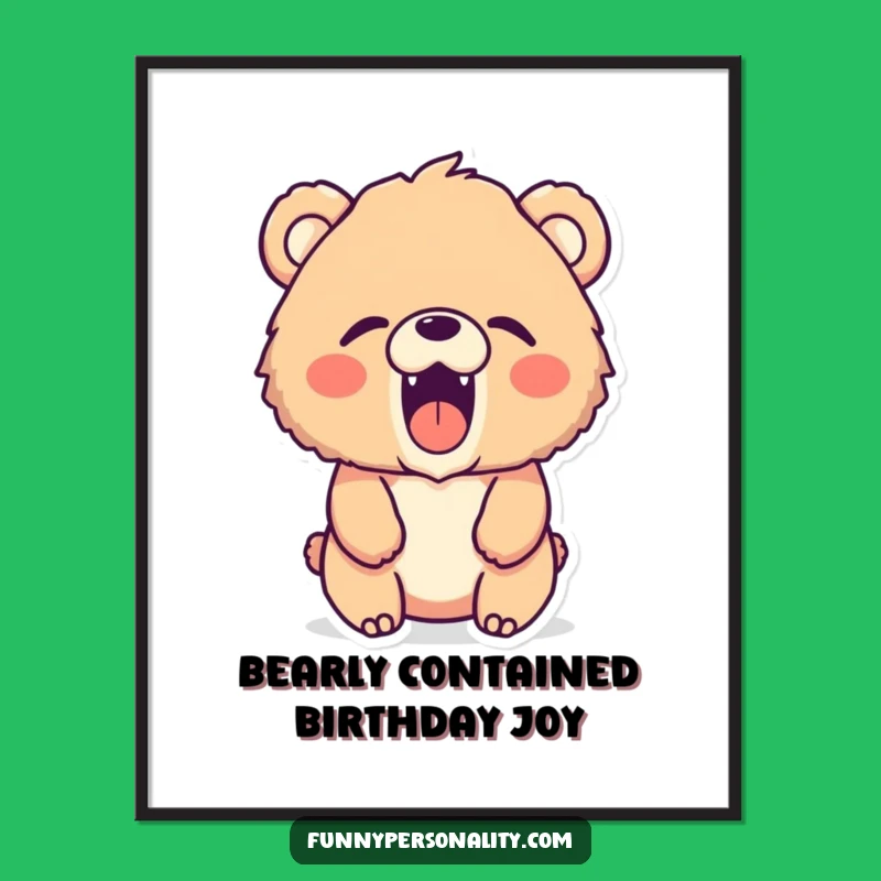 Free Printable Funny Bear Roaring Art - Tiny Roar Downloadable Decor