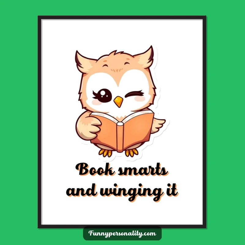 Free Printable Wall Art: Winking Owl Reader, Hilarious Downloadable Decor for Book Nooks!