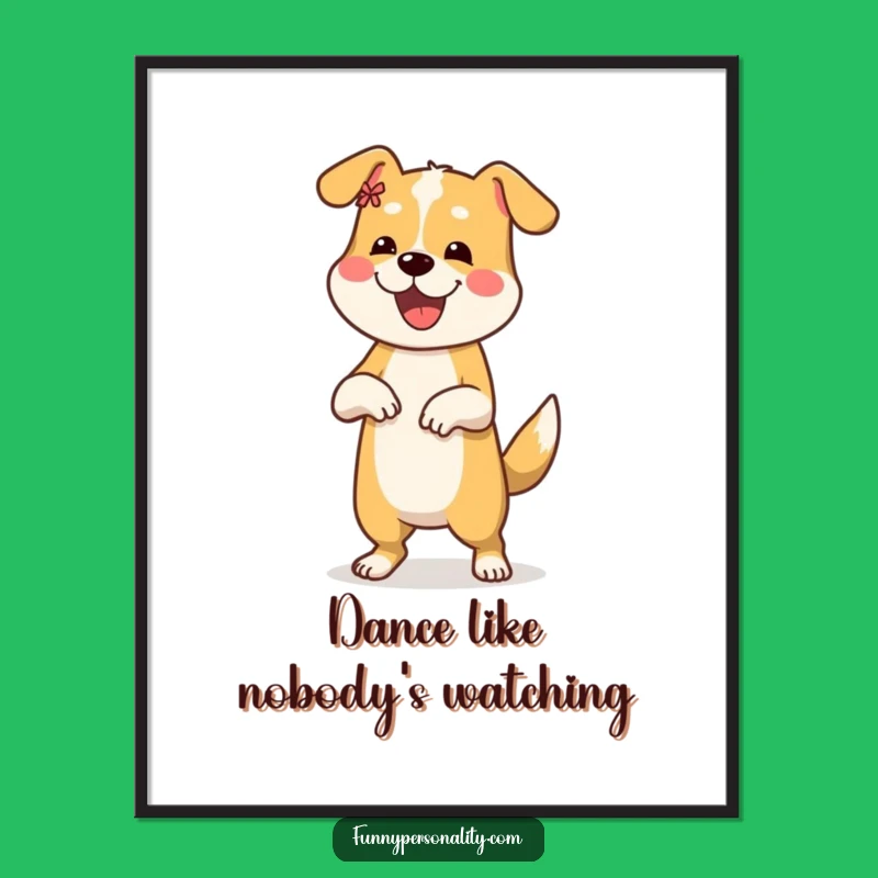 Free Printable Wall Art: Dancing Dog, Playful Downloadable Decor for a Happy Vibe