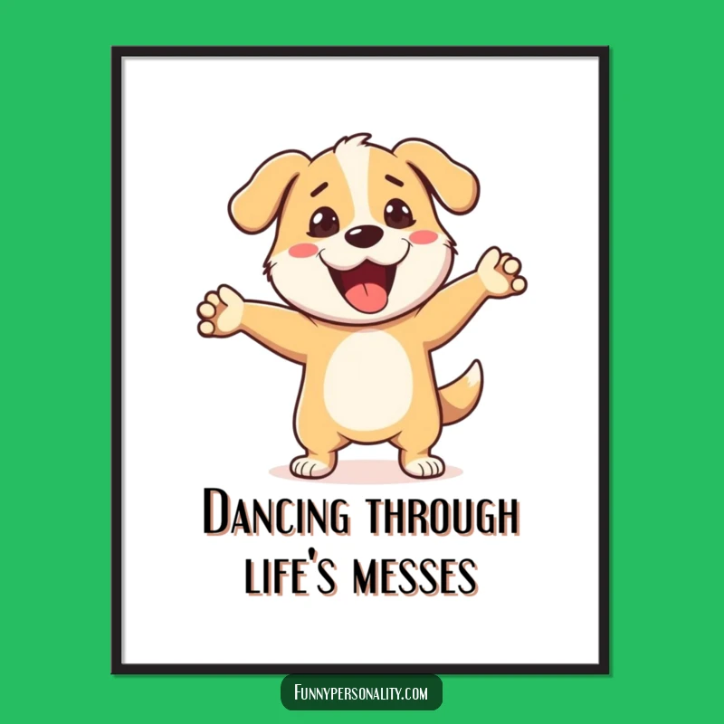 Free Printable Wall Art: Cheerful Dog's Silly Dance