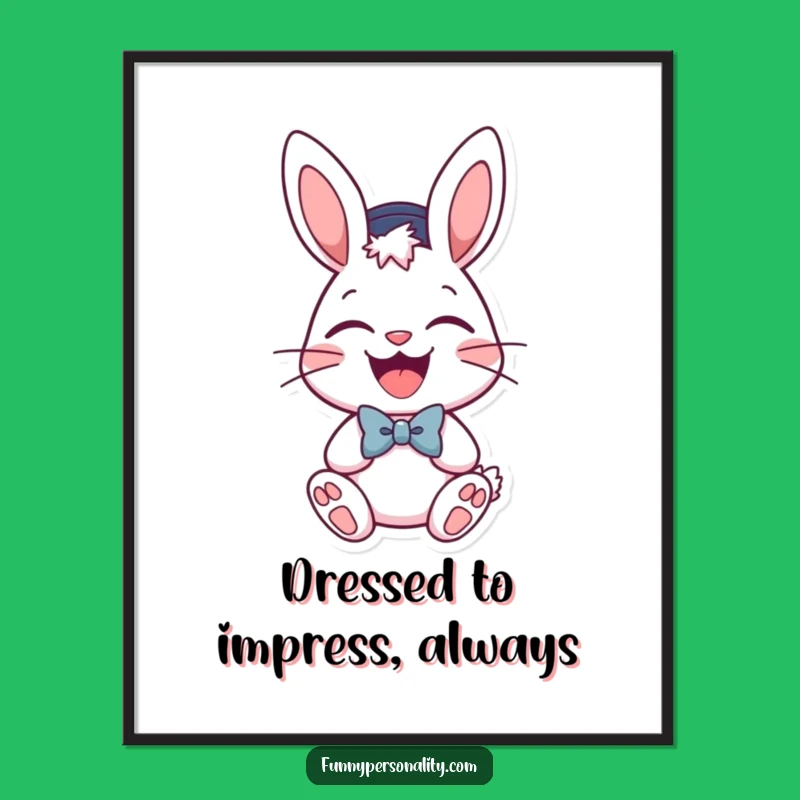 Free Printable Wall Art: Laughing Bunny Gentleman, Funny Downloadable Decor for a Whimsical Space