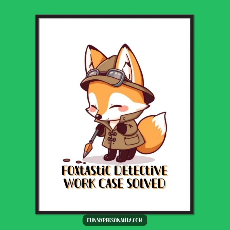 Free Printable Fox Detective Wall Art - Humorous Downloadable Art for Your Home