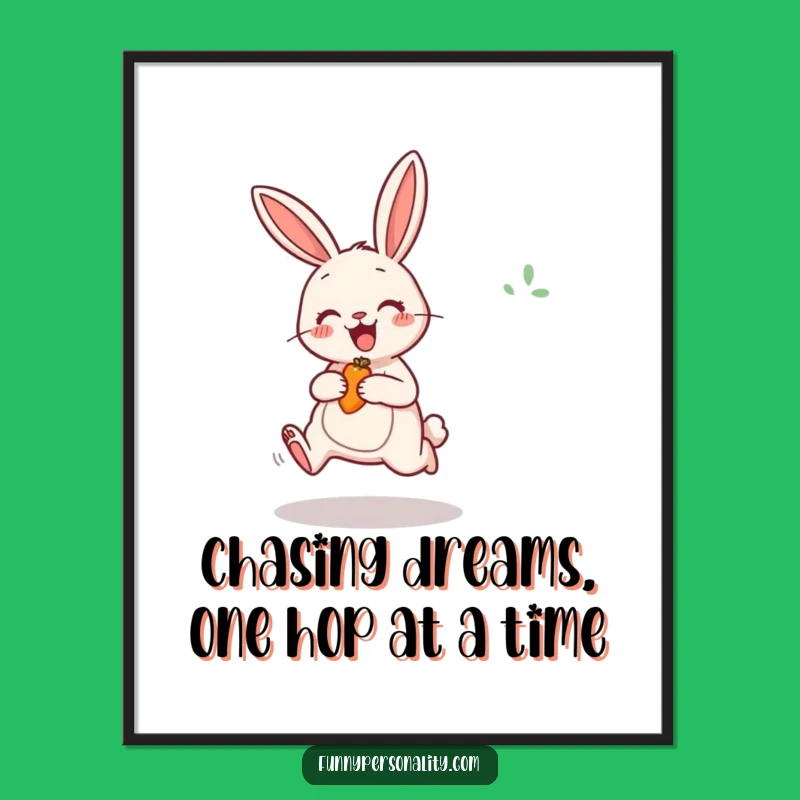 Free Printable Wall Art: Jumping Rabbit for Carrot, Playful Downloadable Decor