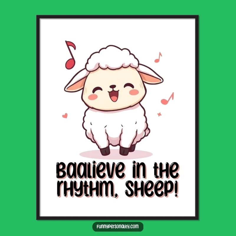Free Printable Wall Art Sheep Music Lover - Funny Downloadable Art for Room