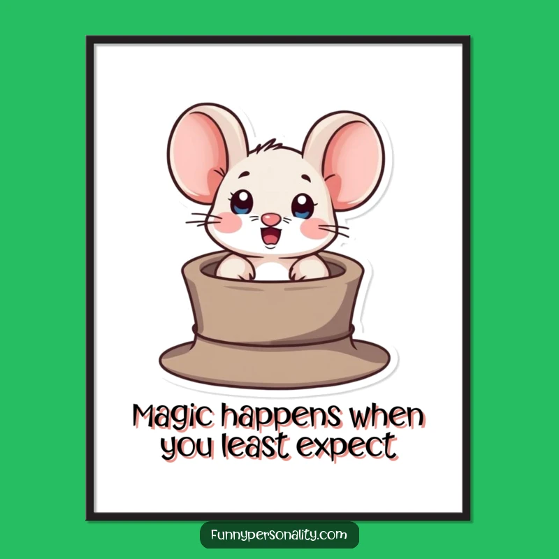 Funny Free Printable Wall Art: Mouse in Hat, Humorous Downloadable Decor