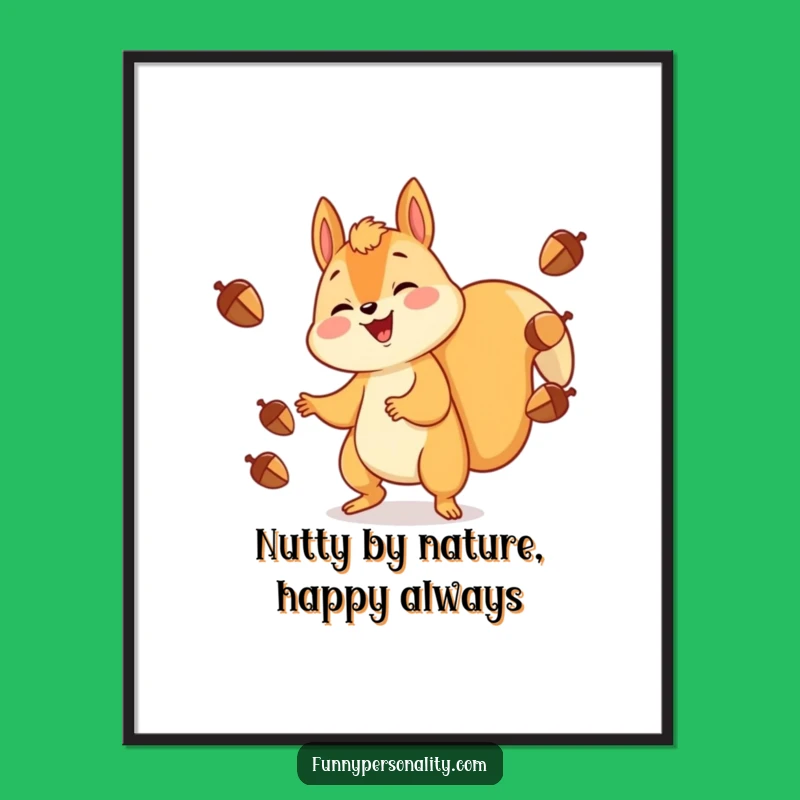 Free Printable Wall Art: Juggling Squirrel Funny Downloadable Decor For Whimsical Homes