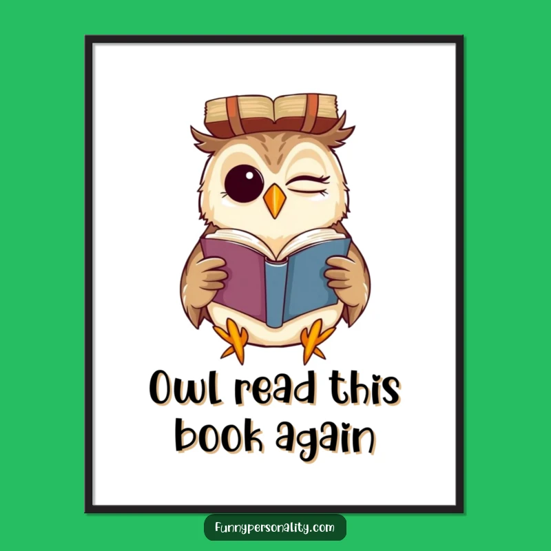 Funny Free Printable Wall Art: Winking Owl Upside Down Reader Downloadable Art
