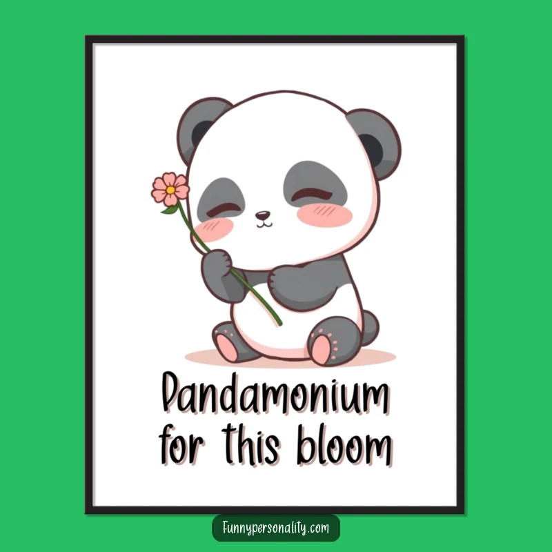 Charming Free Printable Panda Art - Blushing Bloom Downloadable Poster