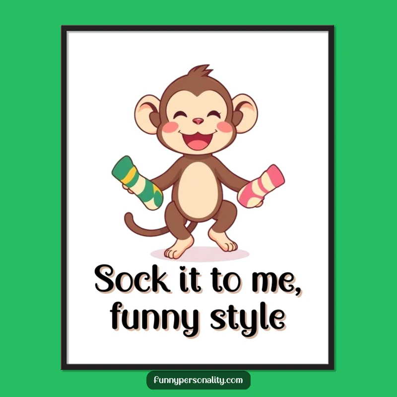 Free Printable Wall Art: Monkey Sock Juggling, Hilarious Downloadable Decor!