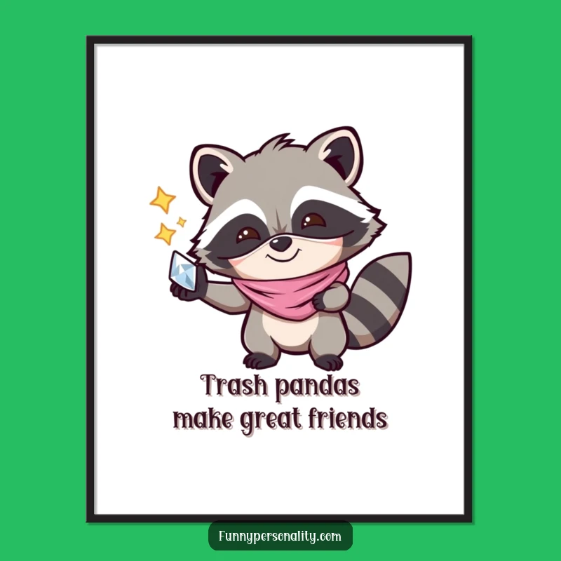 Free Printable Wall Art: Masked Raccoon Funny Downloadable Decor For Quirky Spaces