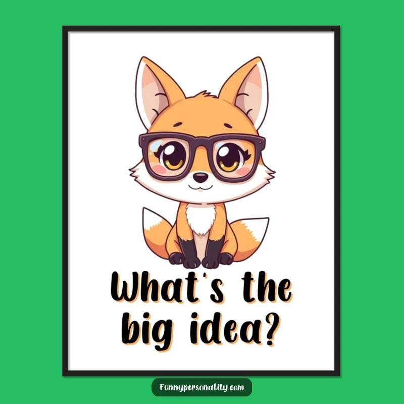 Free Printable Wall Art: Curious Fox in Big Glasses