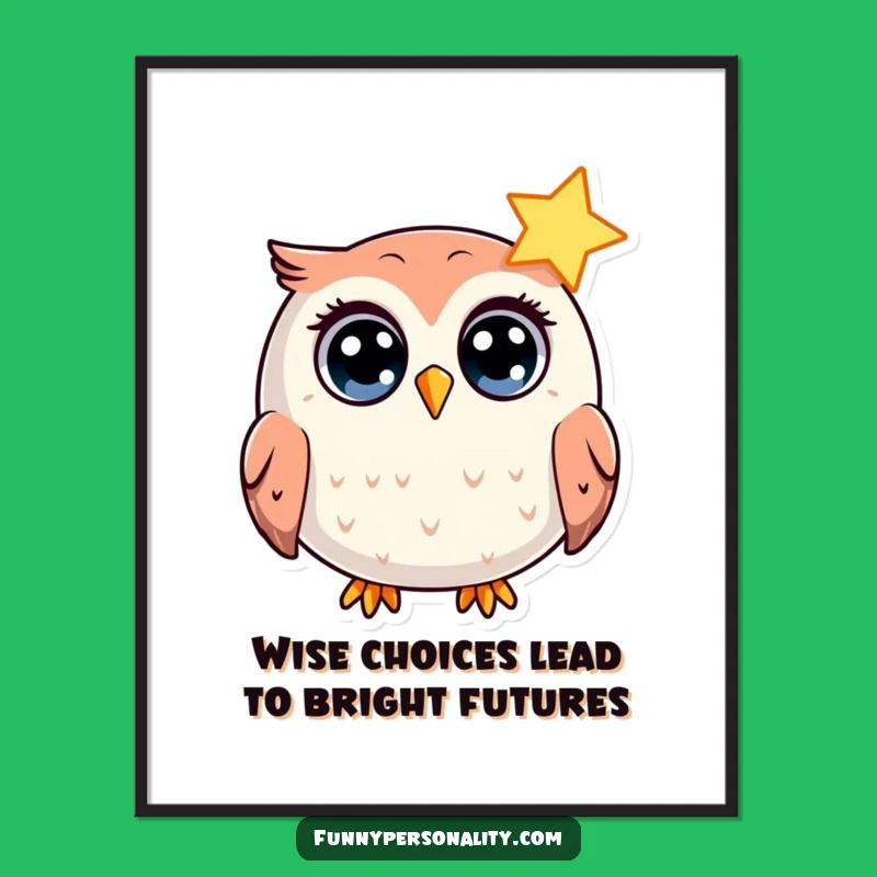 Free Printable Owl Art: Funny Surprise Star Design for Downloadable Quirky Wall Decor