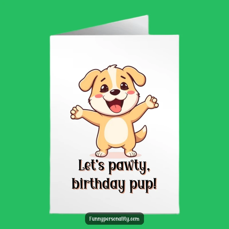 Free Printable Birthday Card: Dog's Silly Dance for Fun!