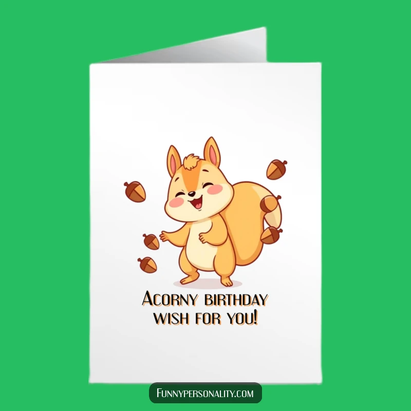 Free Printable Birthday Card: Juggling Squirrel Funny Downloadable Gift For Busy Bees
