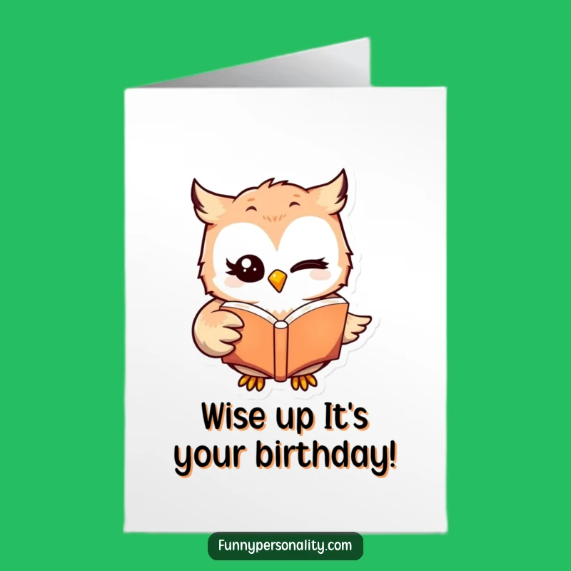 Free Printable Birthday Card: Winking Owl Reader, Perfect Downloadable Gift for Book Lovers!