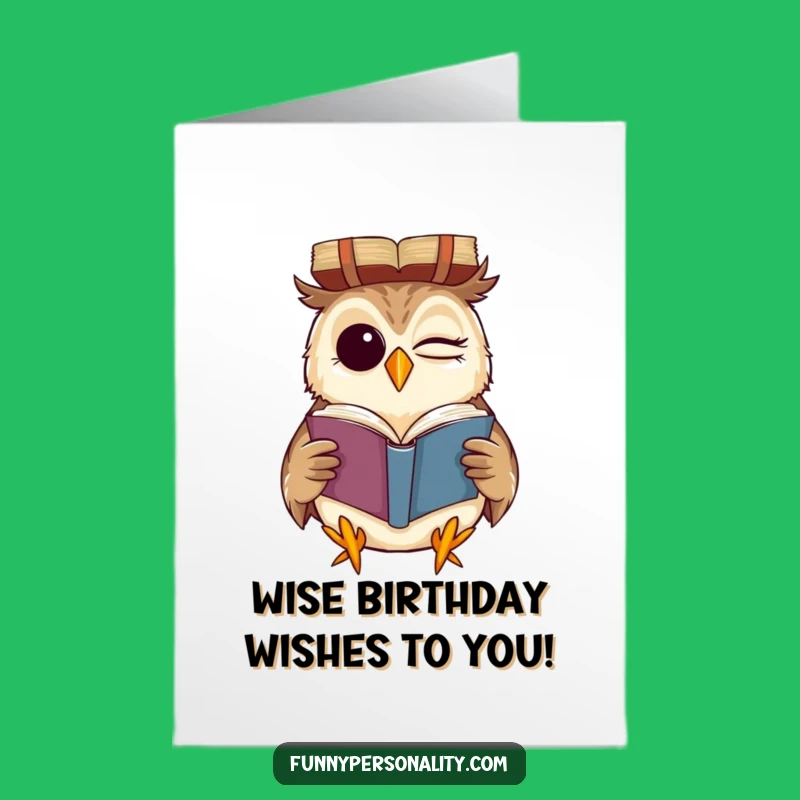 Free Printable Birthday Card: Winking Owl Reads Upside Down Funny Gift
