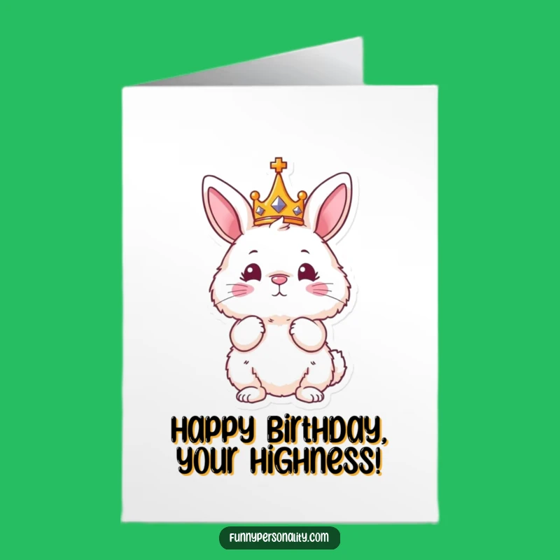 Free Printable Birthday Card Funny Bunny King Downloadable, Celebrate Your Royal Day!