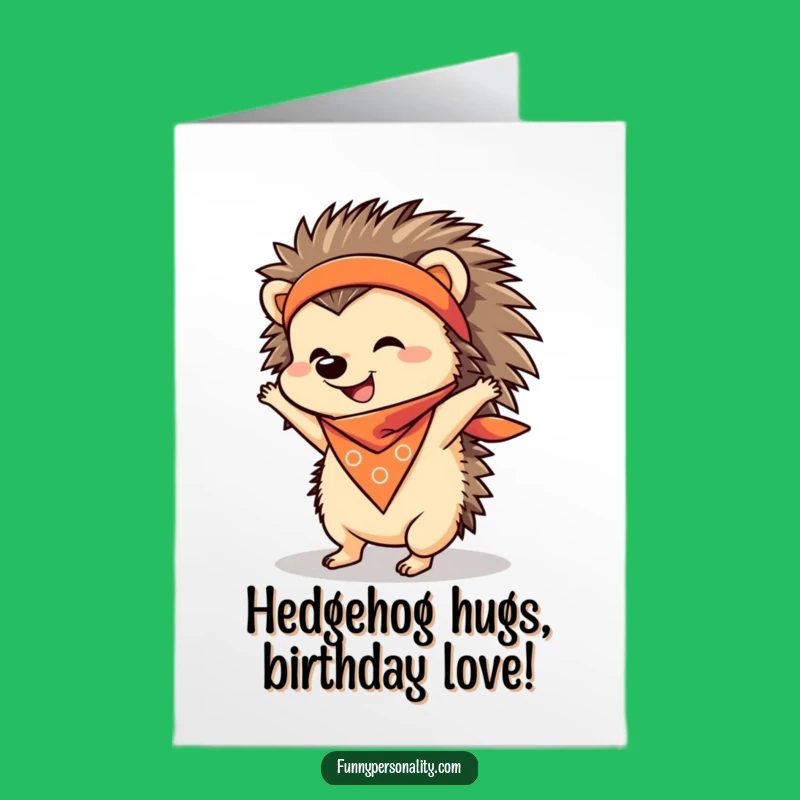 Free Printable Birthday Card: Hedgehog Handstand - Funny Downloadable for a Quirky Celebration