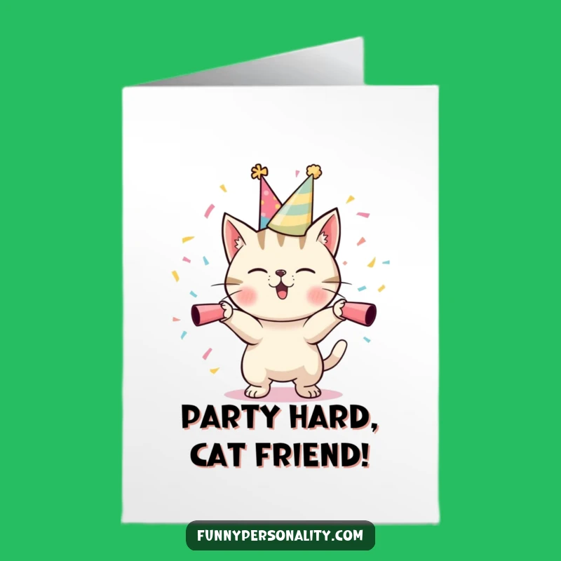 Free Printable Birthday Card: Cat's Confetti Blast for Fun!