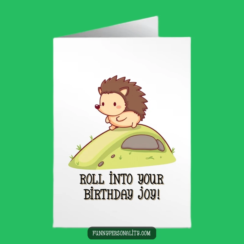 Free Printable Hedgehog Birthday Card: Rolling Fun Design for Downloadable Joyful Wishes
