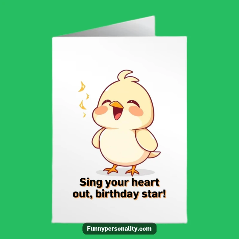 Joyful Bird Birthday Card Free Printable: Sing Your Heart Out Funny Downloadable Gift