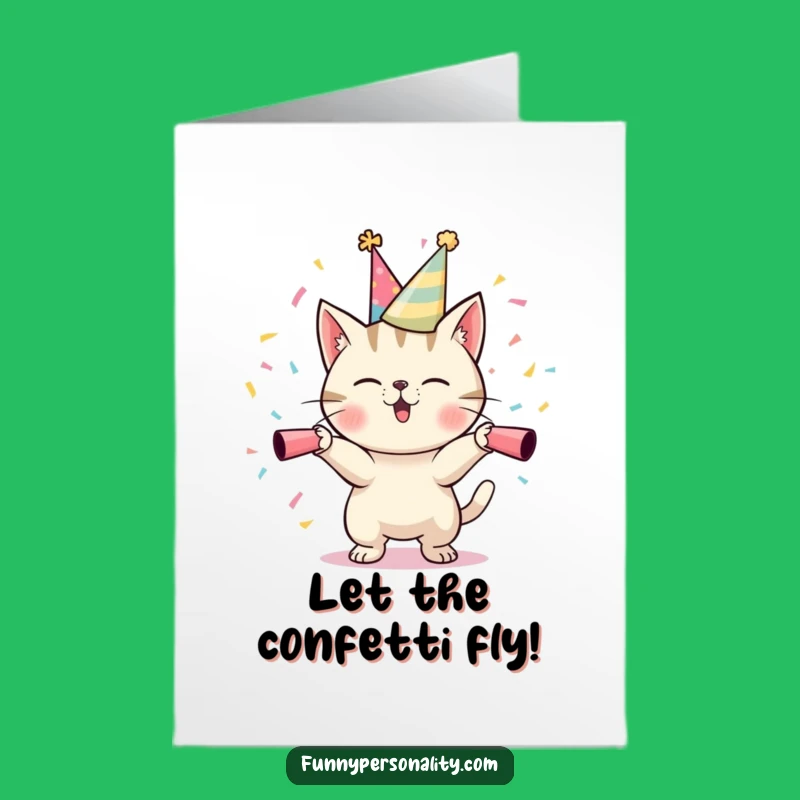 Free Printable Congrats Card: Cat's Confetti Celebration!