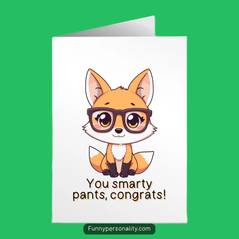 Free Printable Congrats Card: Curious Fox's Smart Wishes
