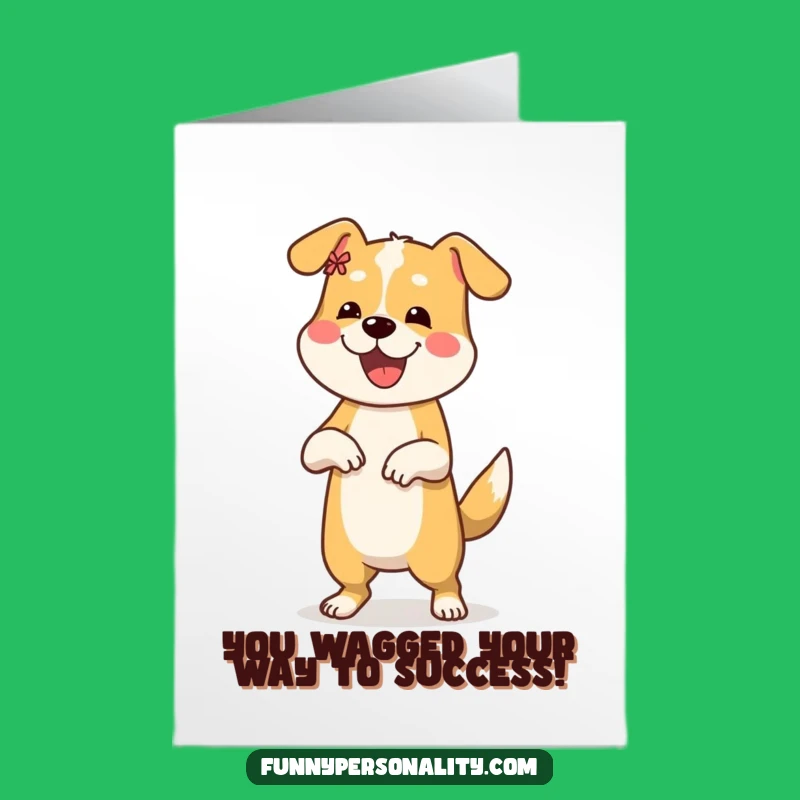 Free Printable Congrats Card: Dancing Dog, Energetic Downloadable Gift for Cheers