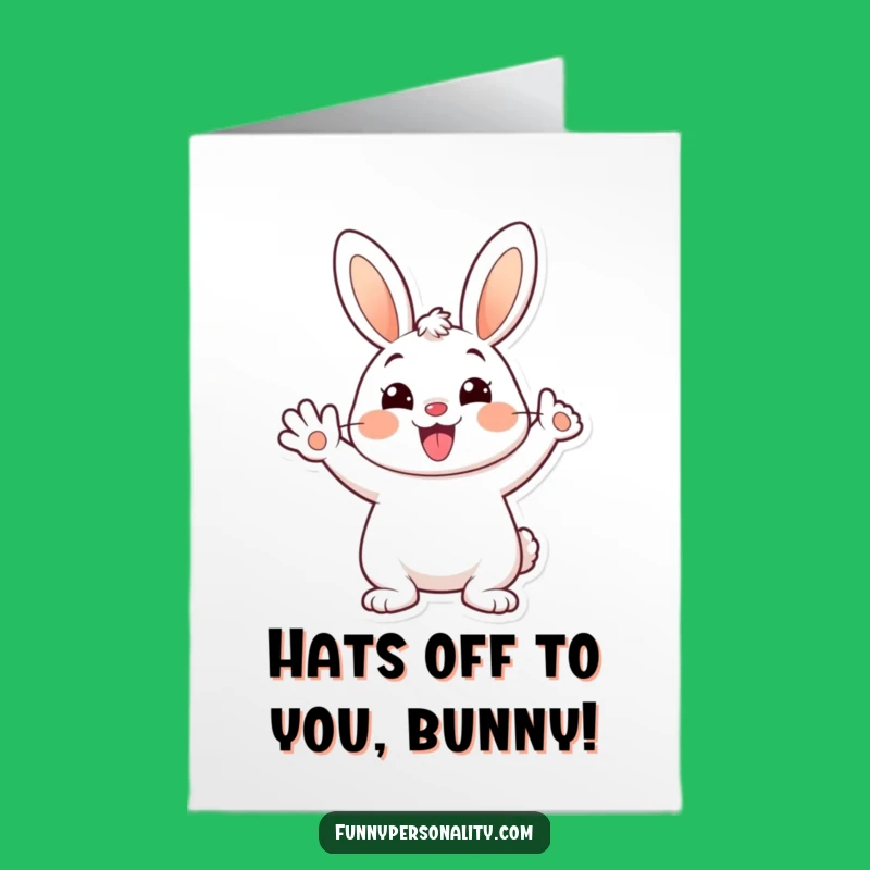 Free Printable Congrats Card: Funny Bunny Waves Congratulations, Downloadable Celebration