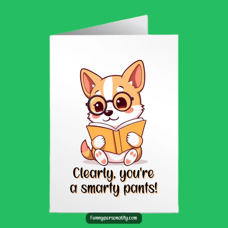 Free Printable Congrats Card: Monocle Dog Scholar - Celebrate with Download