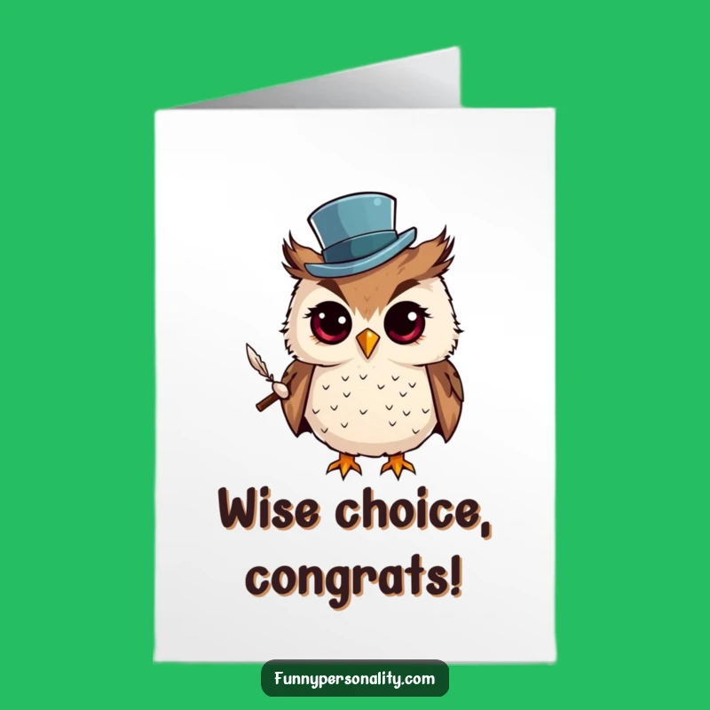 Free Printable Congrats Card: Owl With Top Hat Funny Downloadable Gift For Scholars