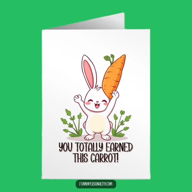 Free Printable Congrats Card: Rabbit's Giant Carrot Victory Downloadable Gift