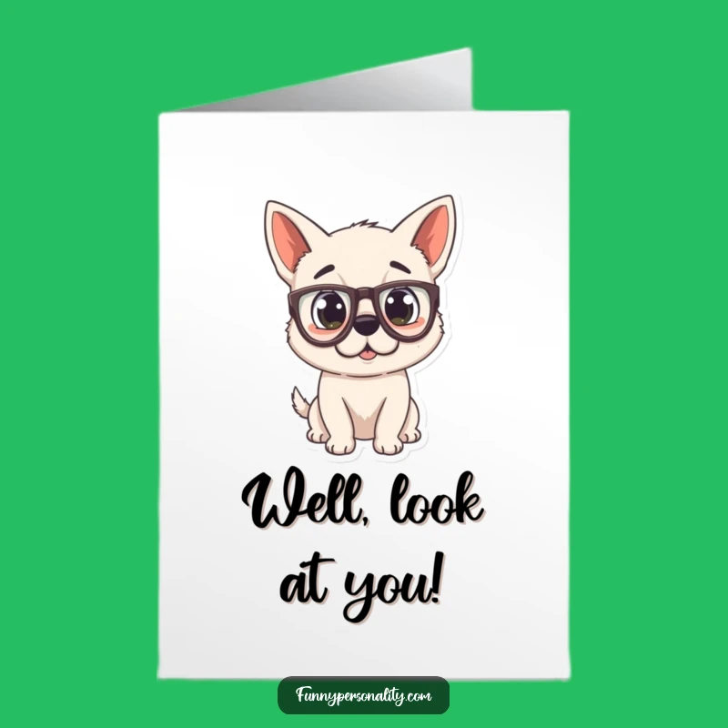 Free Printable Congrats Card: Shocked Dog w/ Glasses, Hilarious Downloadable Gift