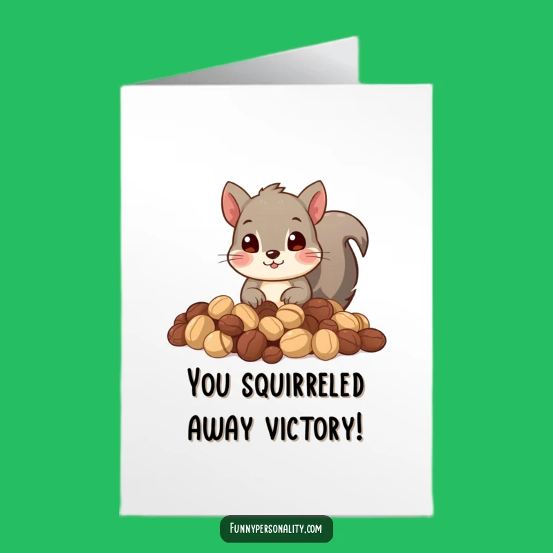 Free Printable Congrats Card: Squirrel's Stash, Downloadable Success & Cleverness