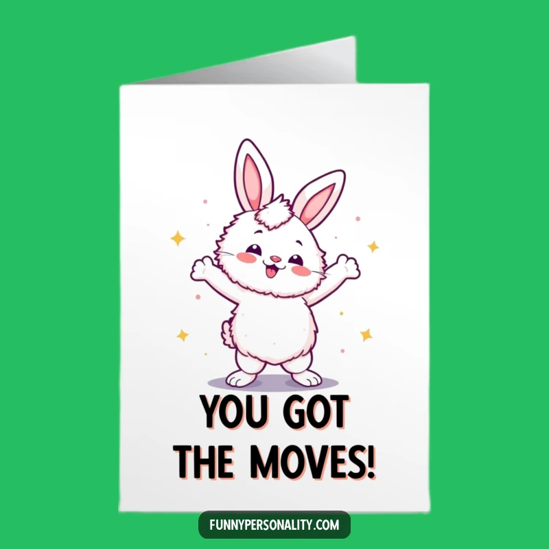 Free Printable Congrats Rabbit Card, Funny Disco Downloadable for Any Celebration