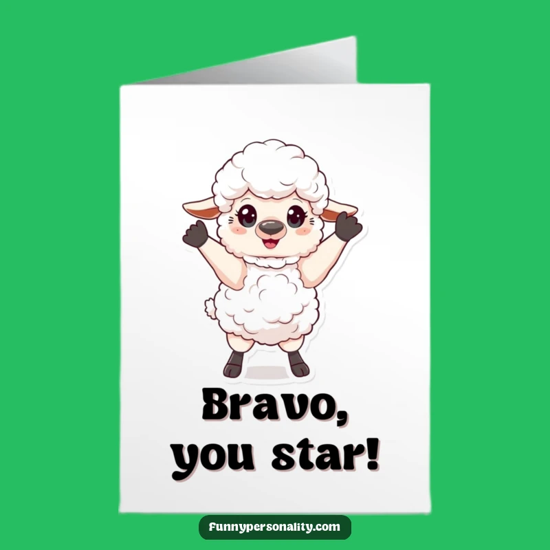 Free Printable Congratulations Card: Dramatic Sheep for a Theatrical and Funny Celebration