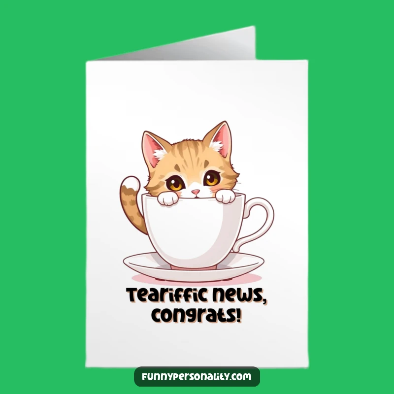 Free Printable Funny Cat Congrats Card - Big Sip Surprise Downloadable