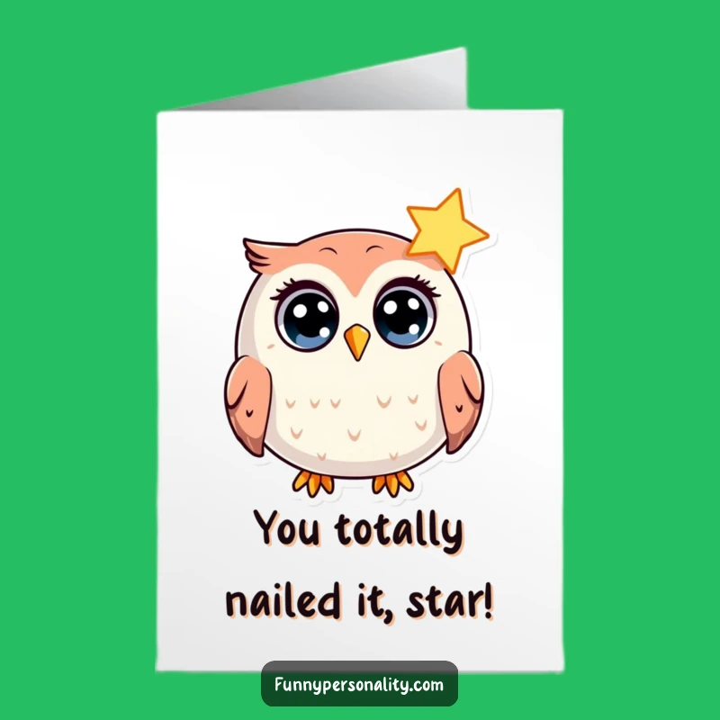Free Printable Owl Congrats Card: Surprise Star Design for a Downloadable Celebration