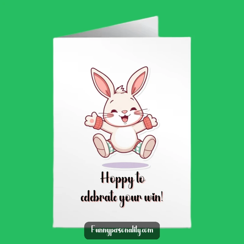 Free Printable Funny Rabbit Congrats Card - Sock-tacular Win Downloadable