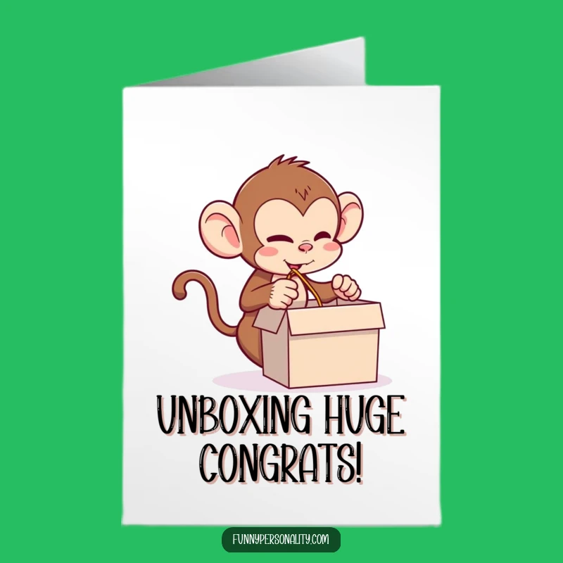 Free Printable Monkey Congratulations Card: String of Success, Funny Prankster
