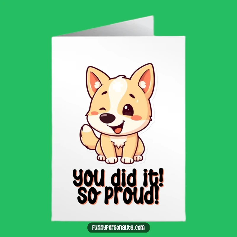 Free Printable Dog Congrats Card: Enthusiastic Tail Wagging, Funny Downloadable Gift