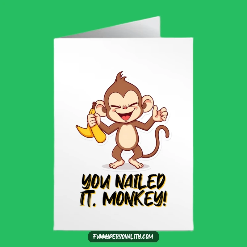 Free Printable Funny Monkey Congrats Card - Juggling Success Downloadable