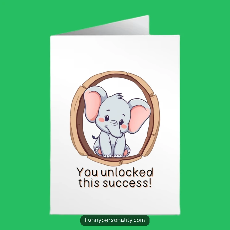 Free Printable Congrats Card: Elephant Peeker, Awesome Downloadable Surprise!