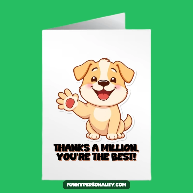 Free Printable Dog Thank You Card: Funny Grateful Paw Downloadable Gift