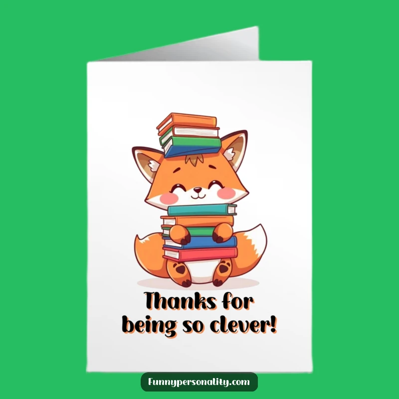 Free Printable Funny Fox Thank You Card - Bookish Gratitude Downloadable