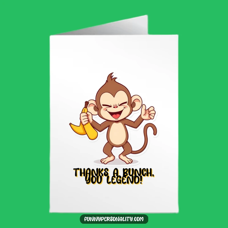 Free Printable Funny Monkey Thank You Card - Banana Gratitude Downloadable