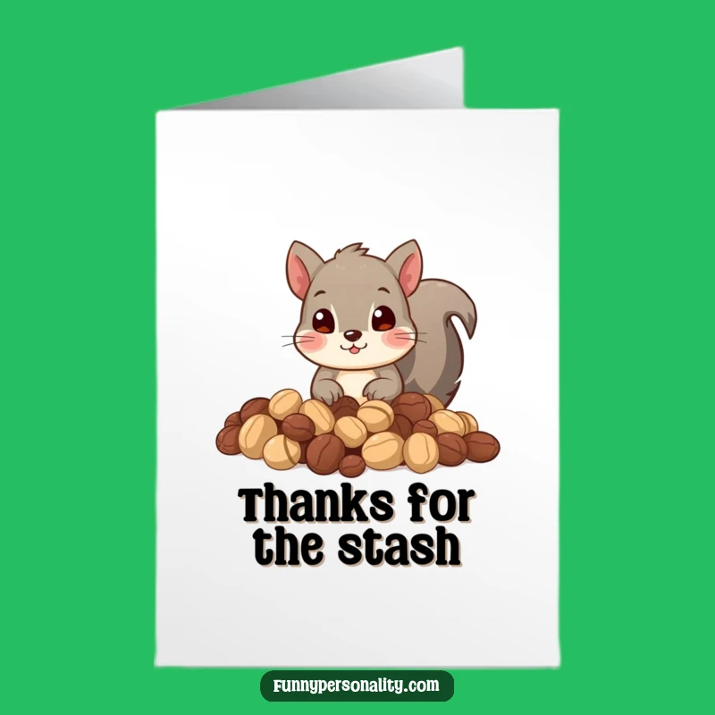 Free Printable Thank You Card: Squirrel's Treasure, Downloadable Gratitude with a Wink