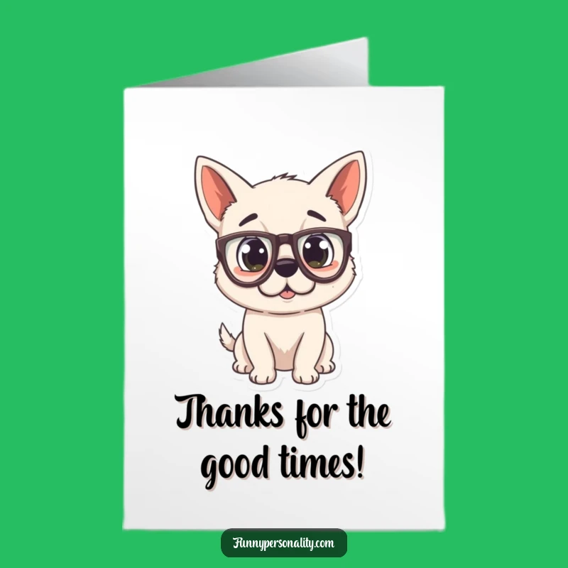 Free Printable Thank You Card: Surprised Dog w/ Glasses, Cute Downloadable Gift