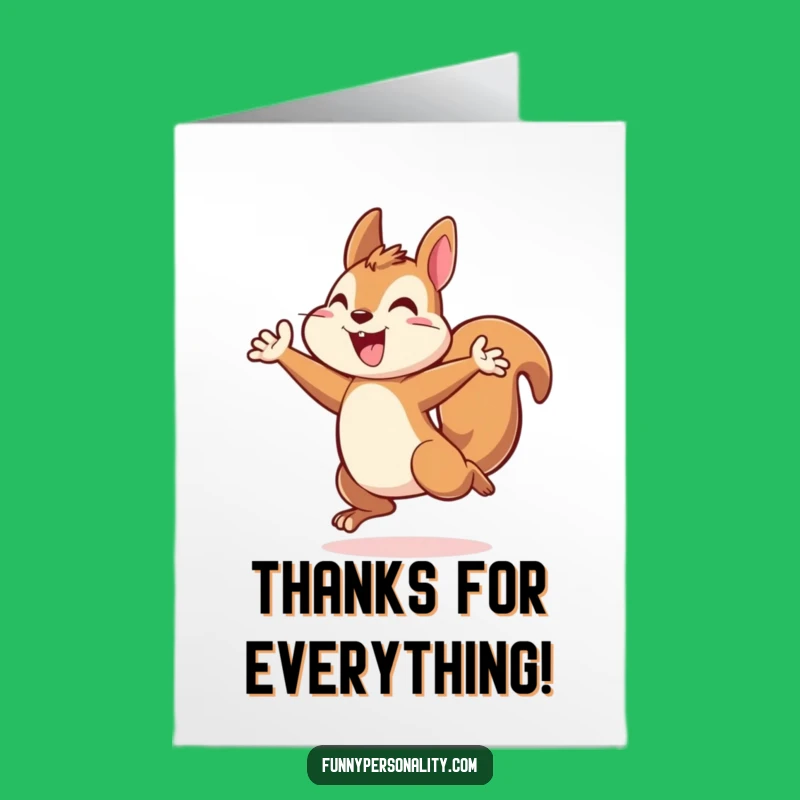 Joyful Free Printable Squirrel Thank You Card - Energetic Leap Downloadable Greeting