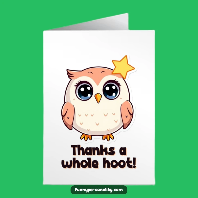 Free Printable Owl Thank You Card: Surprise Star Design for a Downloadable Grateful Note